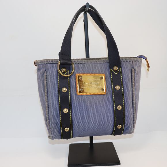 Louis Vuitton Antigua Cabas PM Blue Canvas Tote Bag - Picture 1 of 4